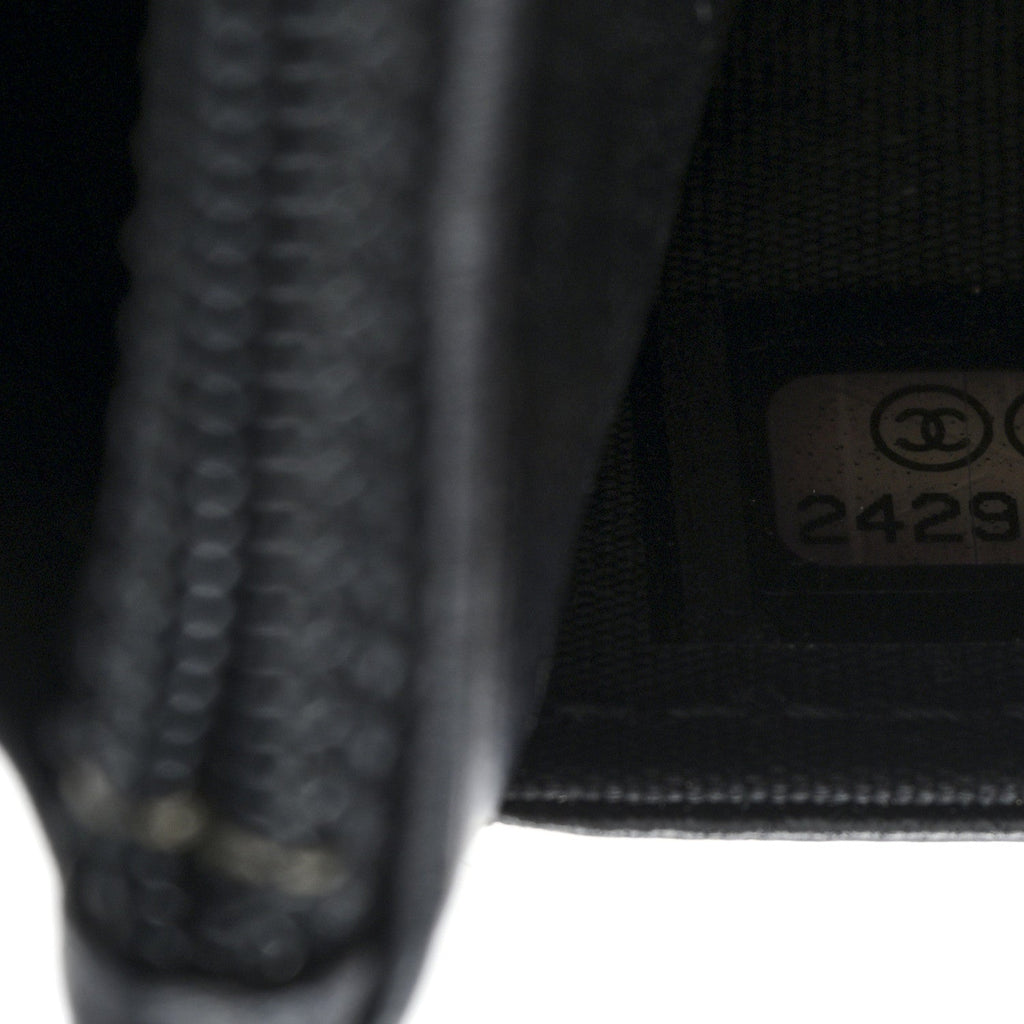 Chanel Lambskin Quilted Wallet On Chain WOC Black Gold