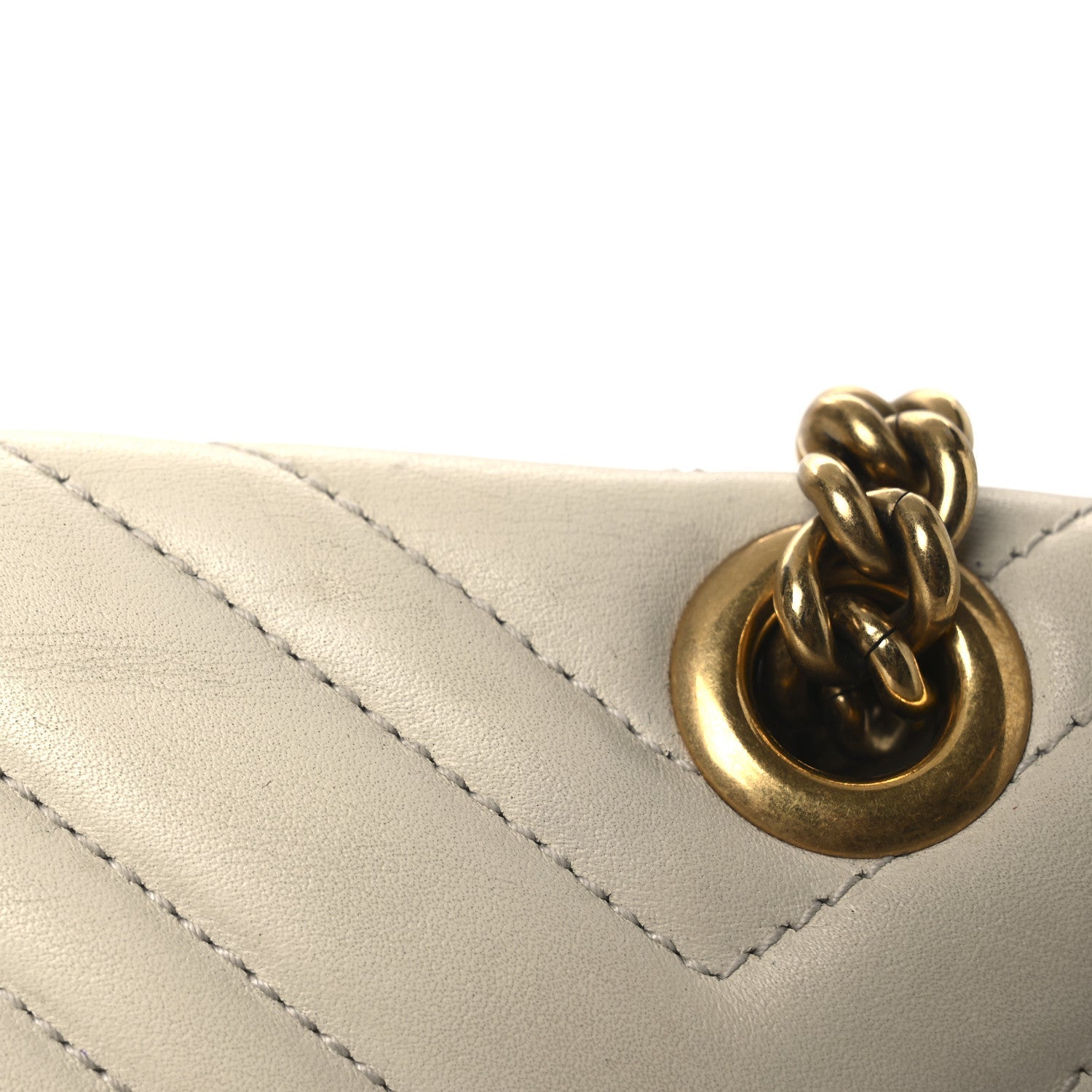 Gucci Calfskin Matelasse Mini GG Marmont Shoulder Bag White