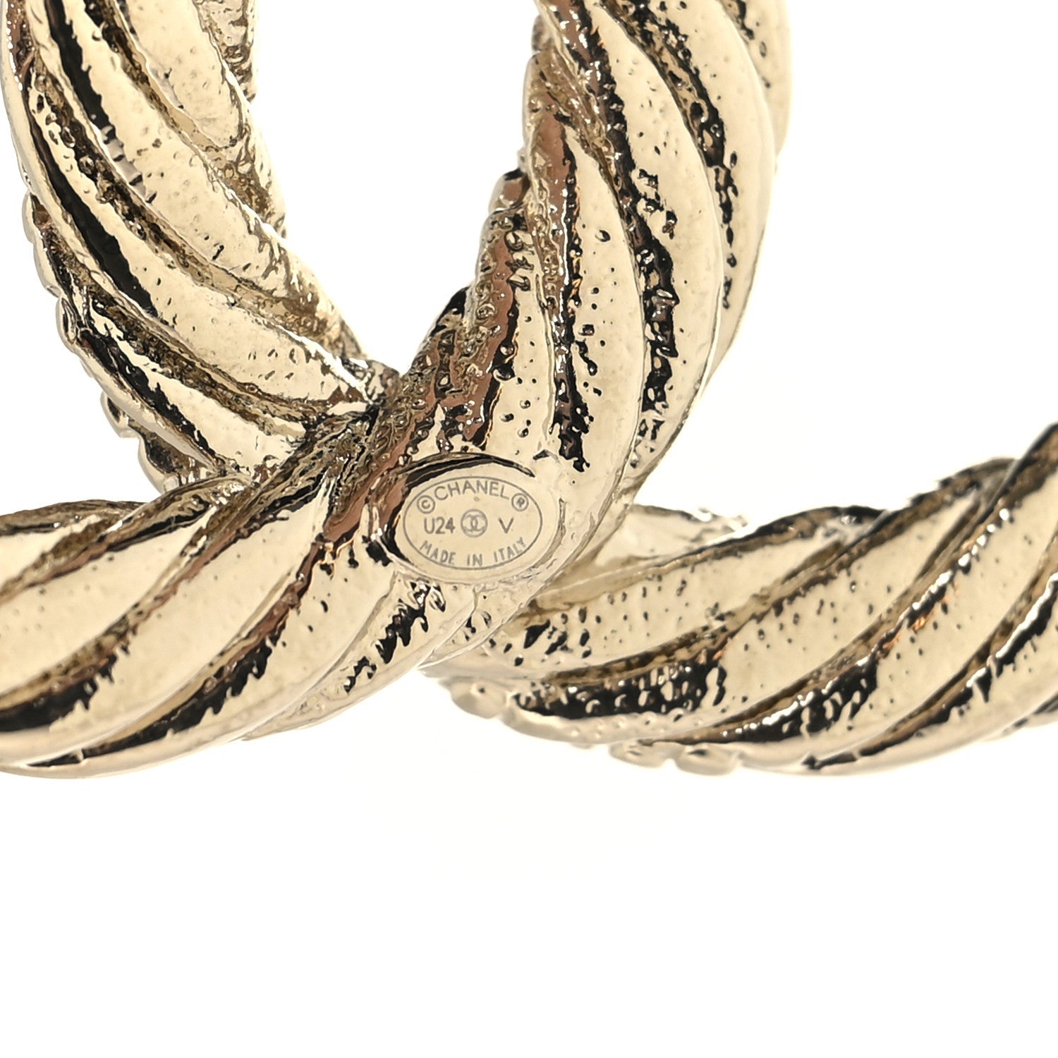 Chanel Twisted CC Brooch Light Gold