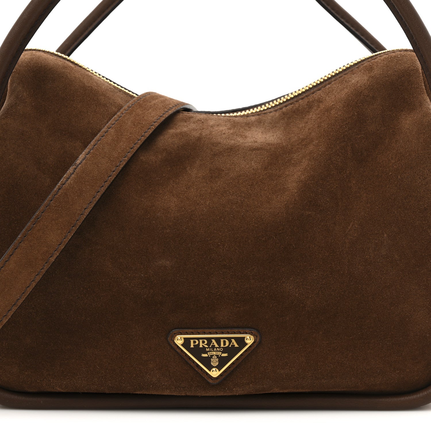 Prada Camoscio Darling Shoulder Bag Cocoa Brown