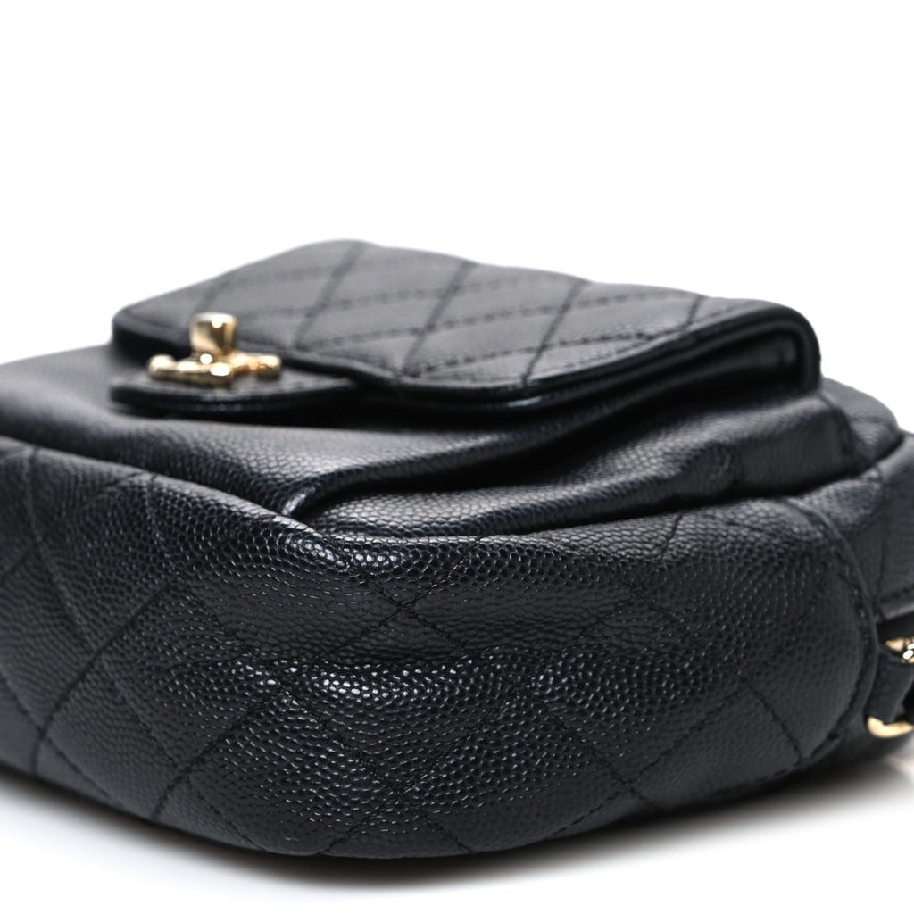 Chanel Caviar Quilted CC Day Camera Case Black