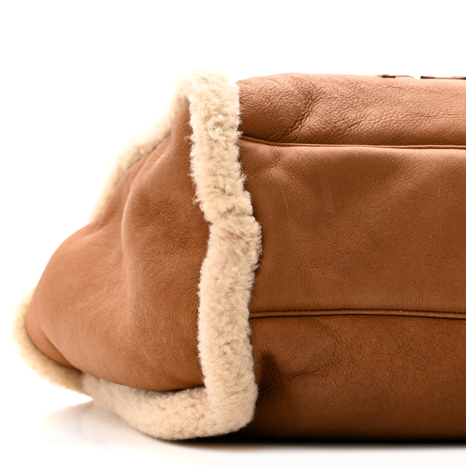 Chanel Lambskin Shearling Medium Deauville Tote Brown
