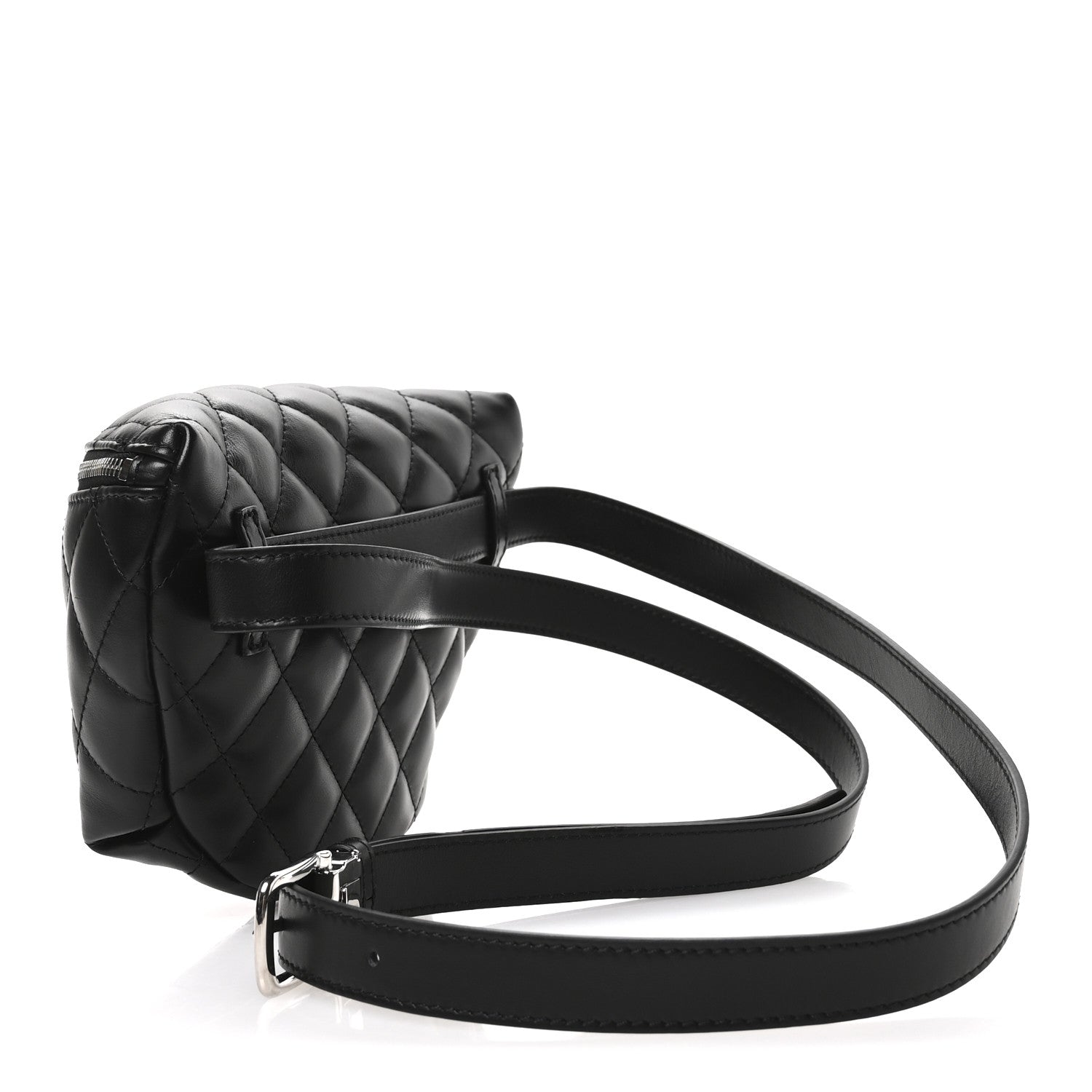 Chanel Calfskin Quilted Waist Belt Bag Black