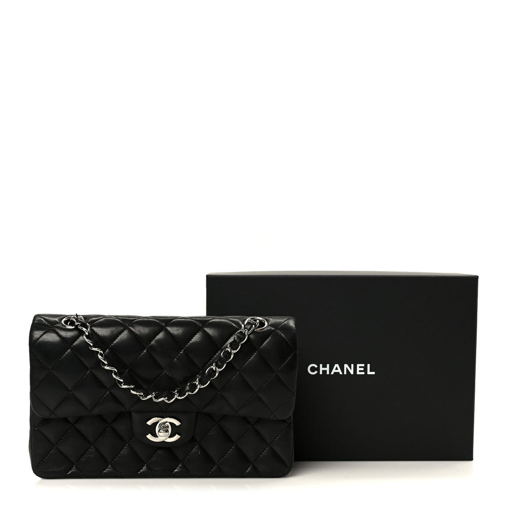 Chanel Lambskin Quilted Small Double Flap Black