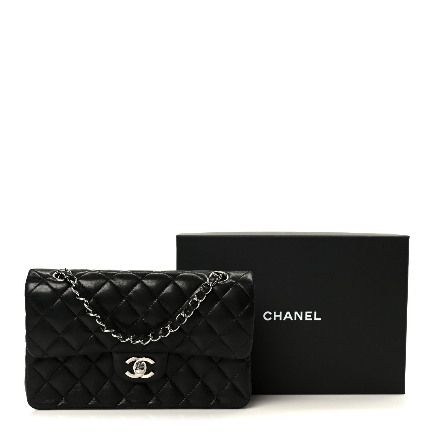 Chanel Lambskin Quilted Small Double Flap Black