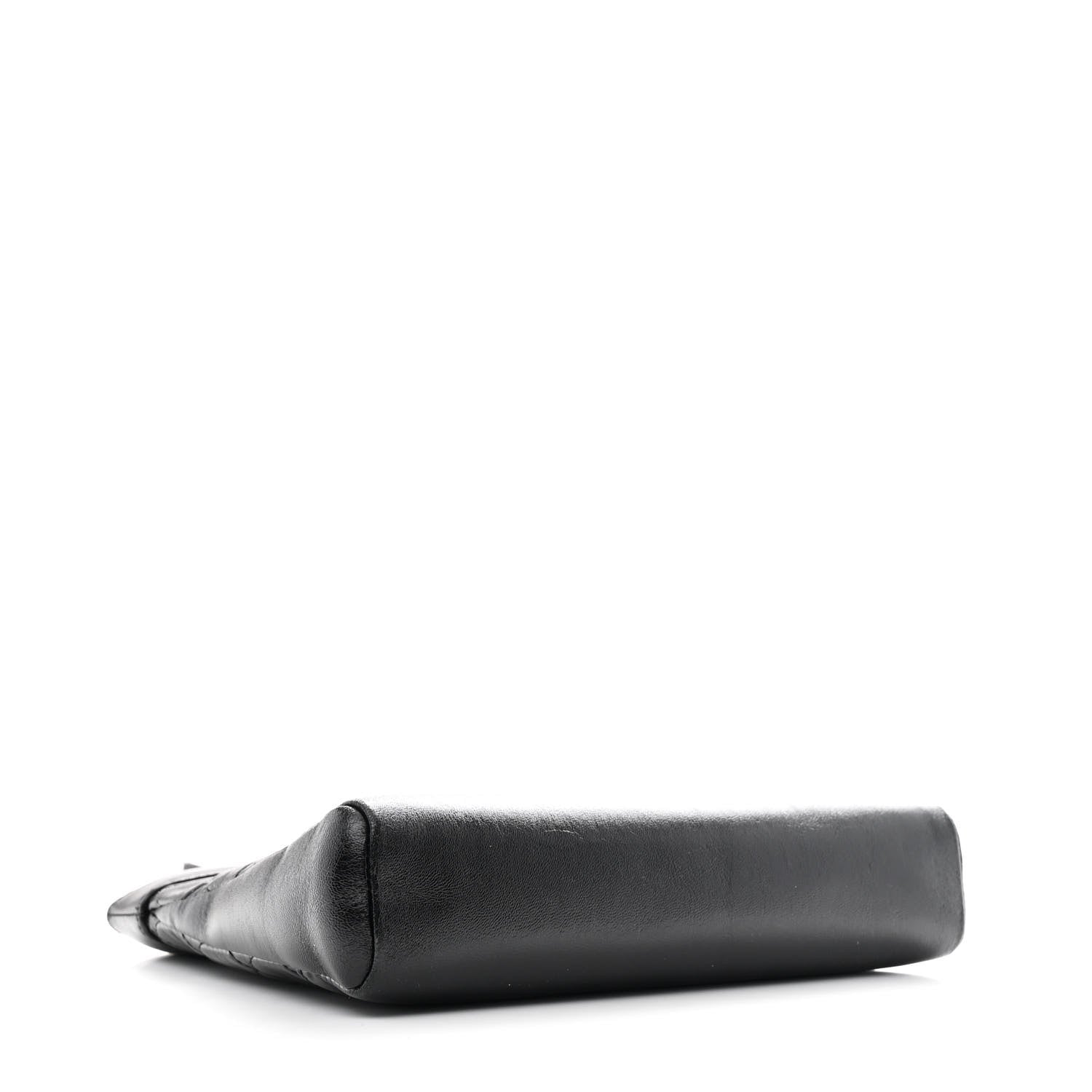 Chanel Shiny Crumpled Calfskin Quilted Mini 31 Shopping Bag Black