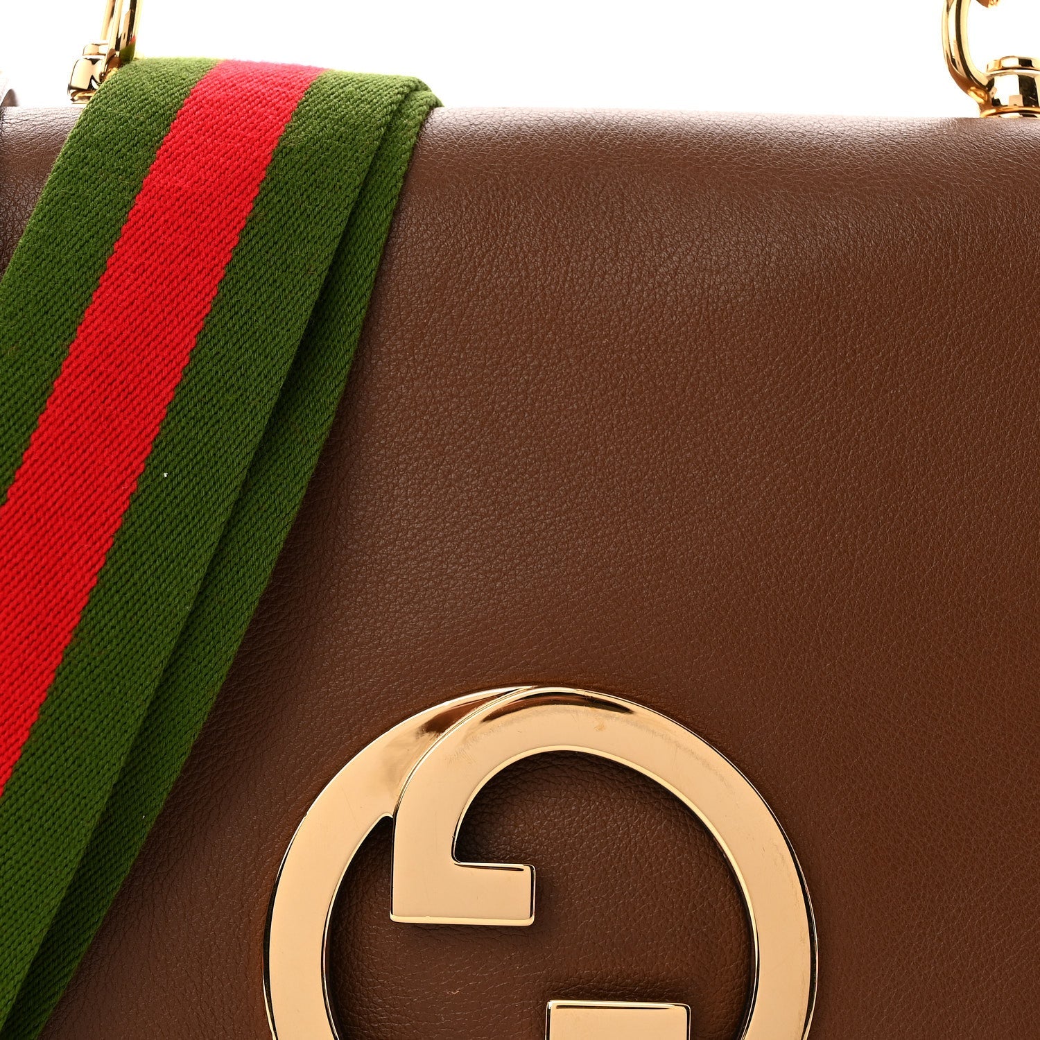 Gucci Roxy Calfskin Web Medium Blondie Shoulder Flap Bag Cuir