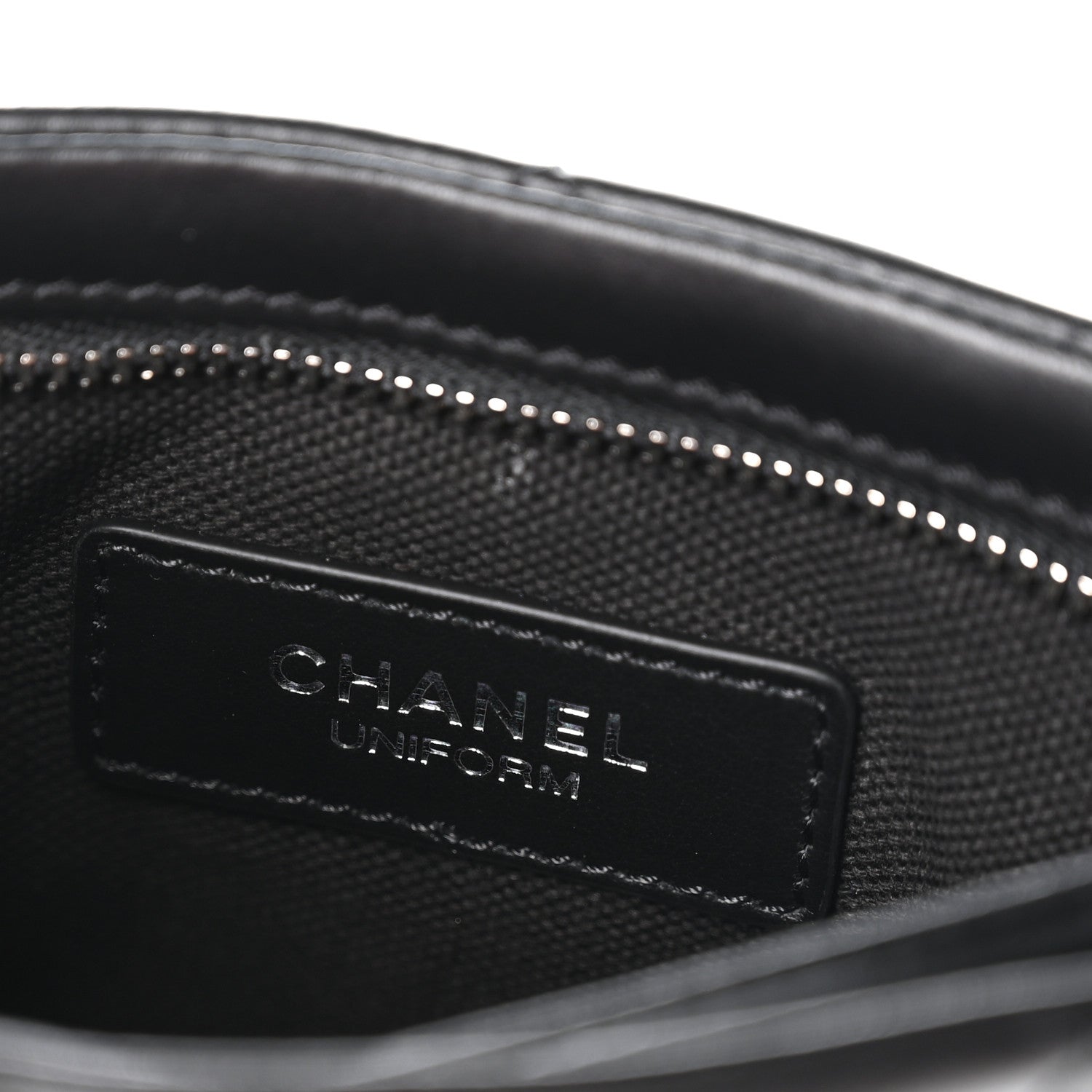 Chanel Lambskin Quilted Uniform Crossbody Bag Black
