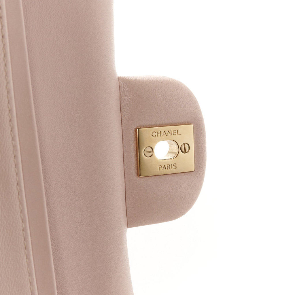 Chanel Lambskin Quilted Medium Double Flap Light Pink