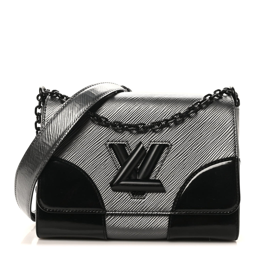 Louis Vuitton Epi Patent Twist Shoulder Bag MM Anthracite Nacre