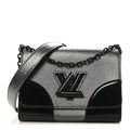 Louis Vuitton Epi Patent Twist Shoulder Bag MM Anthracite Nacre