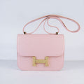 Hermes Constance Cowskin Leather Bag H017 pink golden