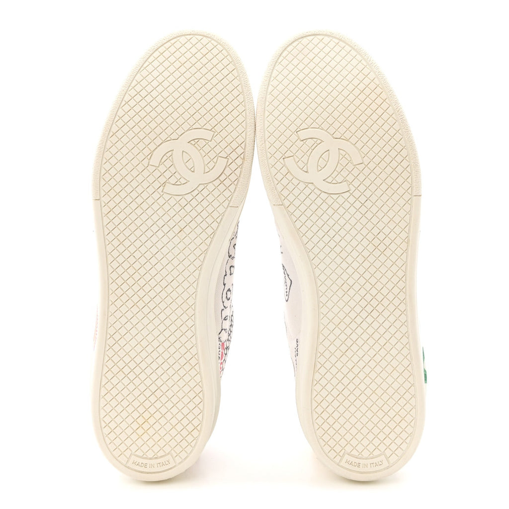 Chanel X PHARRELL WILLIAMS Canvas Womens Sneakers 38 White Multicolor