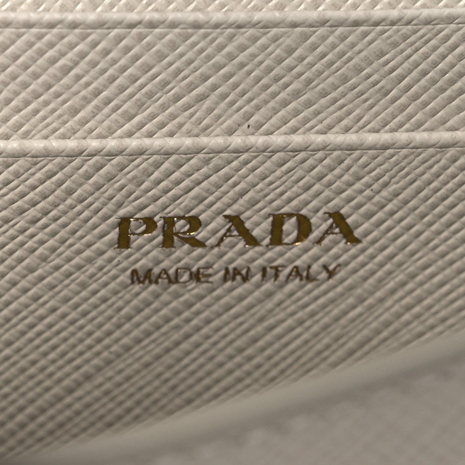 Prada Saffiano Card Holder With Chain Talco
