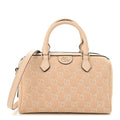 Gucci Summer Denim Calfskin GG Monogram Small Ophidia Top Handle Bag Souffle Rose