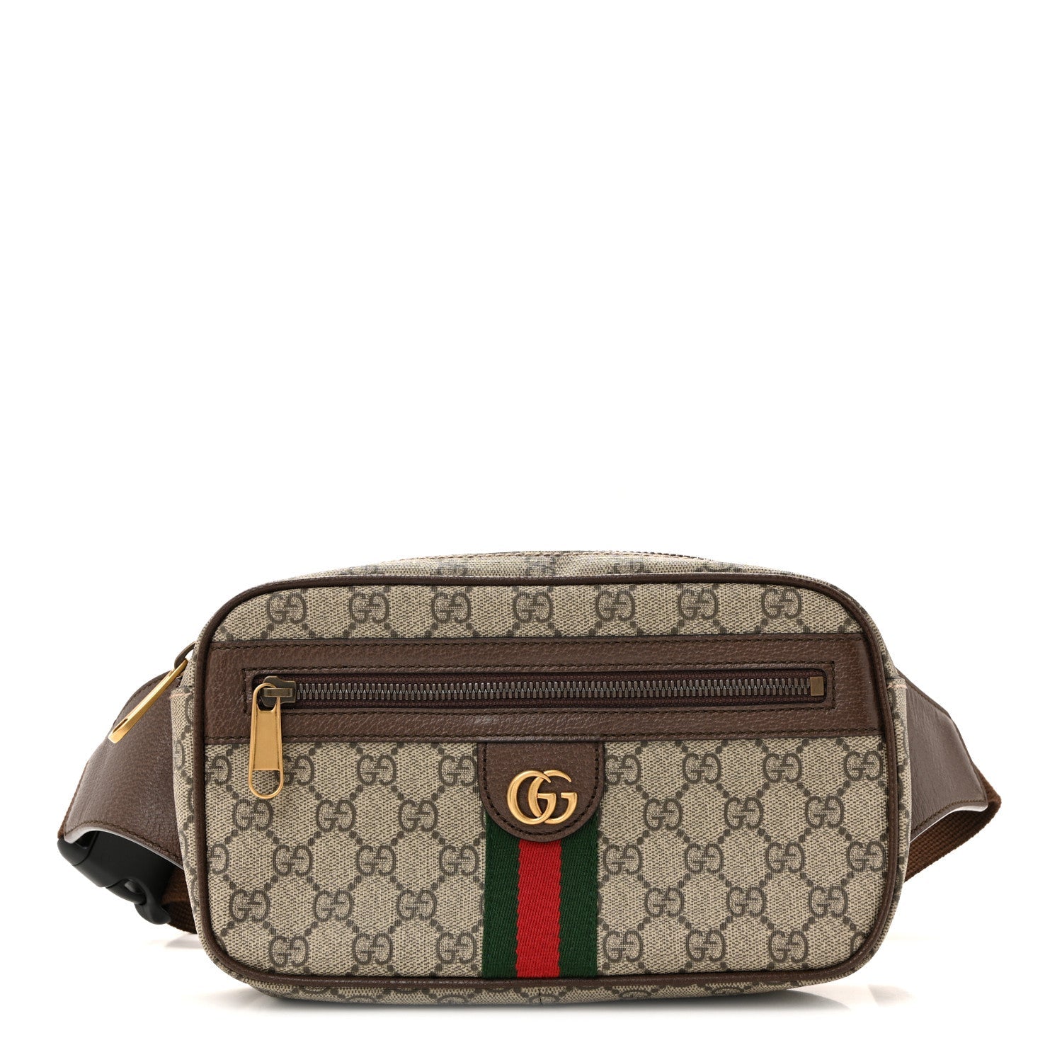 Gucci Soft GG Supreme Monogram Medium Ophidia Belt Bag Dark Brown