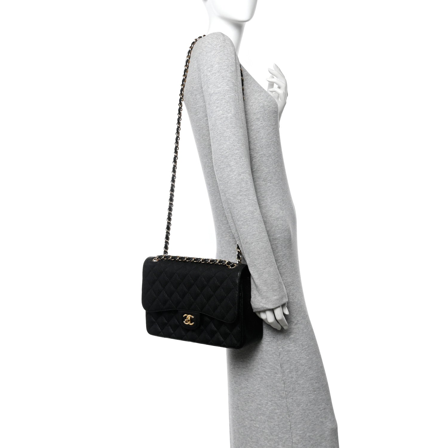 Chanel Caviar Quilted Jumbo Double Flap Black