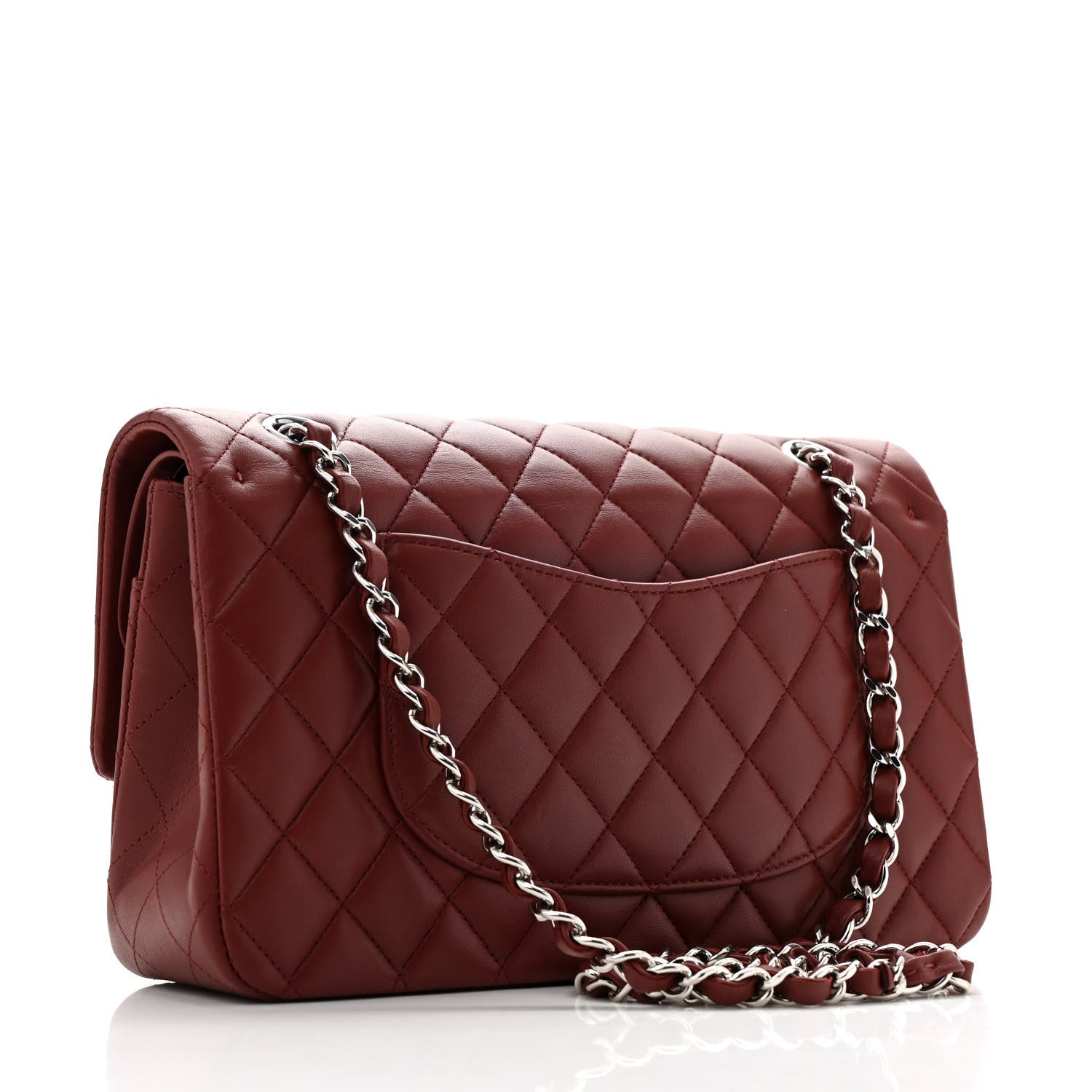 Chanel Lambskin Quilted Medium Double Flap Burgundy