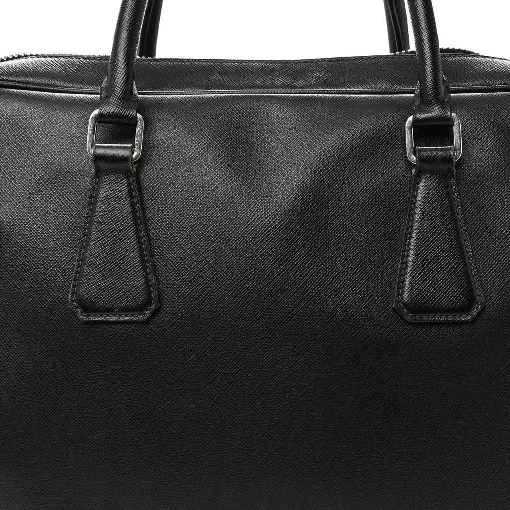 Prada Saffiano Travel Briefcase Black