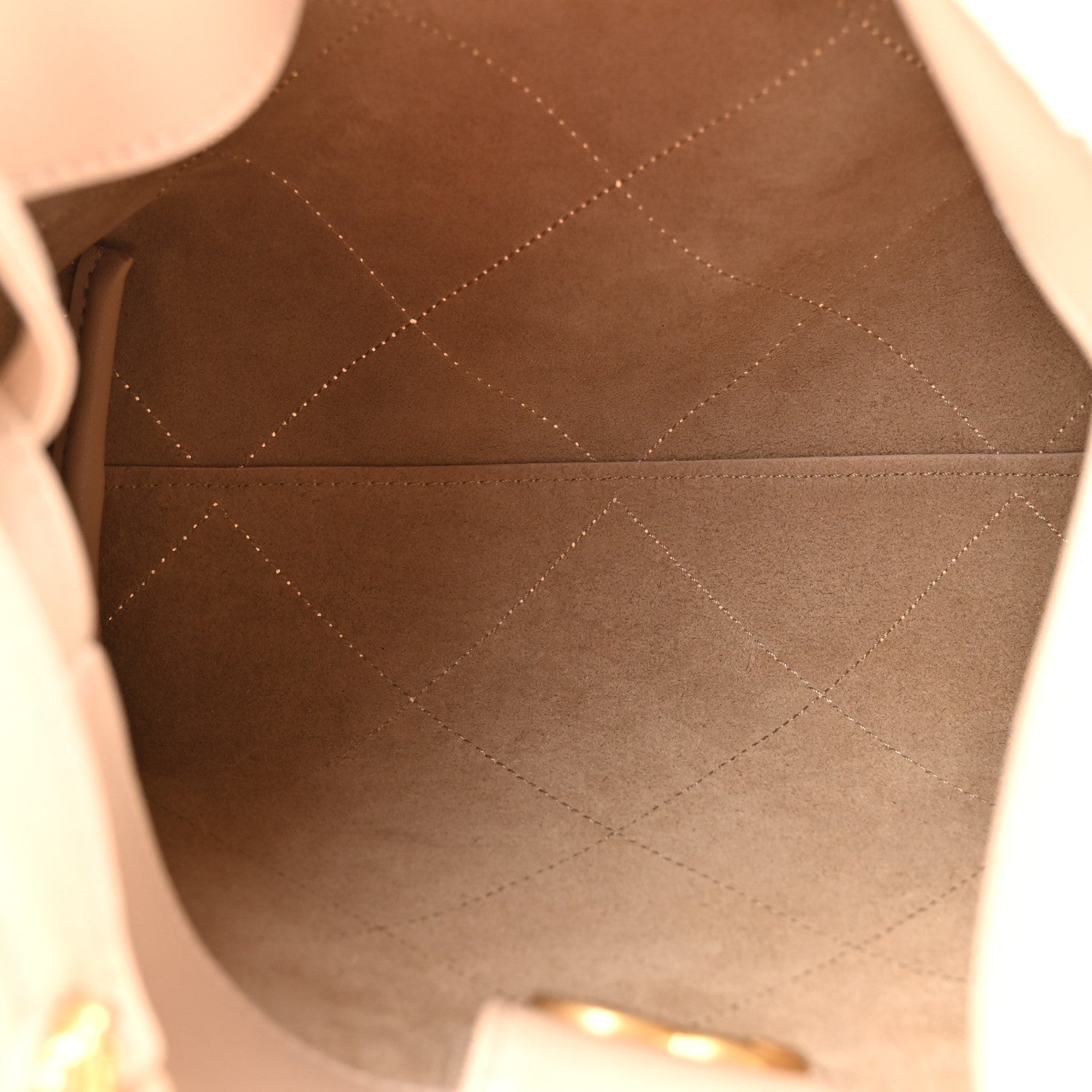 Chanel Shiny Lambskin Quilted Small Hobo Beige