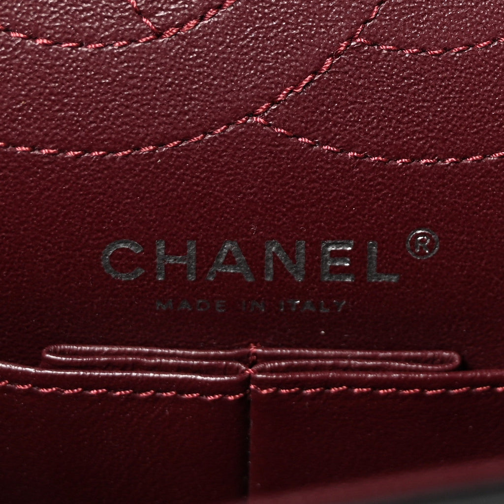 Chanel Aged Calfskin Chevron Quilted 2.55 Reissue 225 Flap So Black