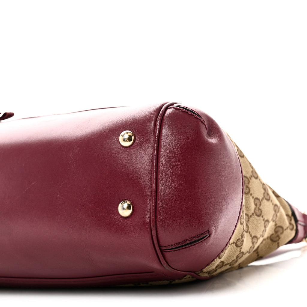 Gucci Monogram Web Mayfair Top Handle Satchel Beige Pink