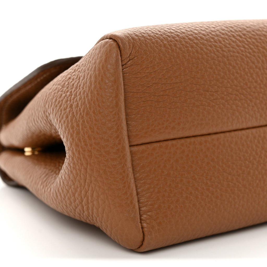 Prada Vitello Daino Soft Flap Shoulder Bag Cognac