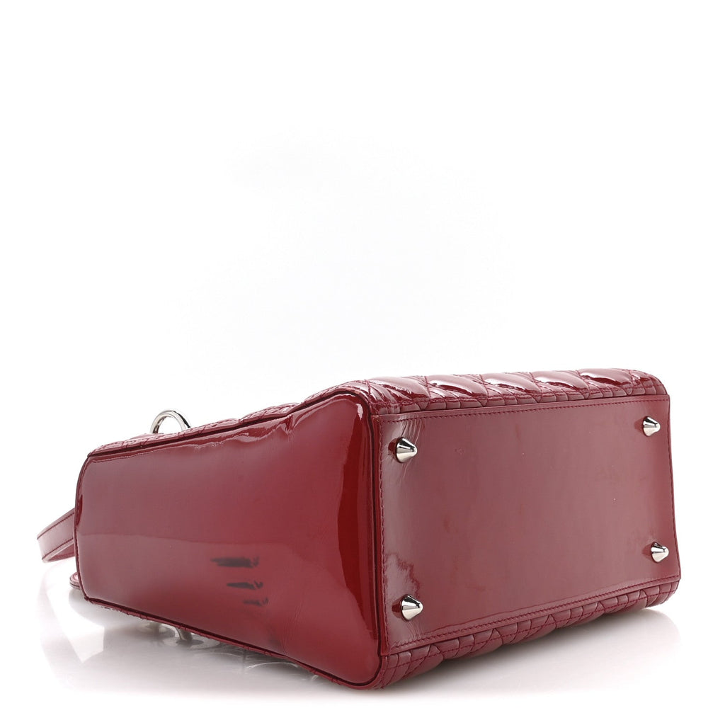 Christian Dior Patent Cannage Medium Lady Dior Red