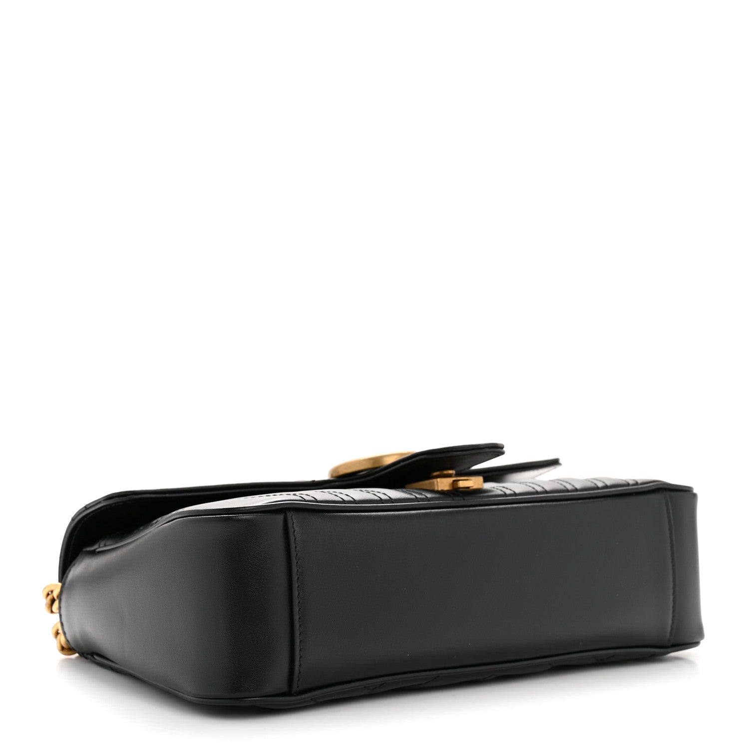 Gucci Calfskin Matelasse Small GG Marmont Shoulder Bag Black