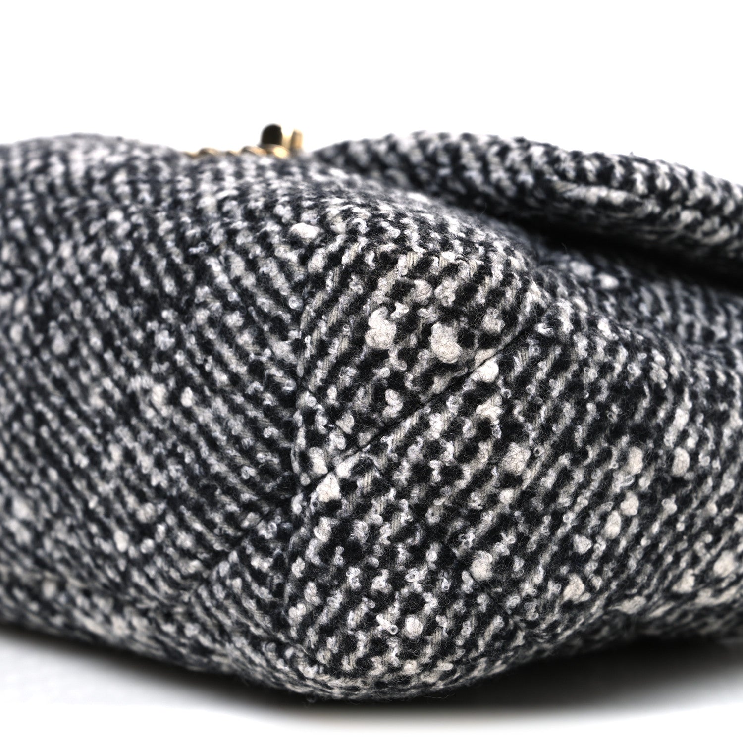 Chanel Tweed Quilted Medium Chanel 19 Flap Grey