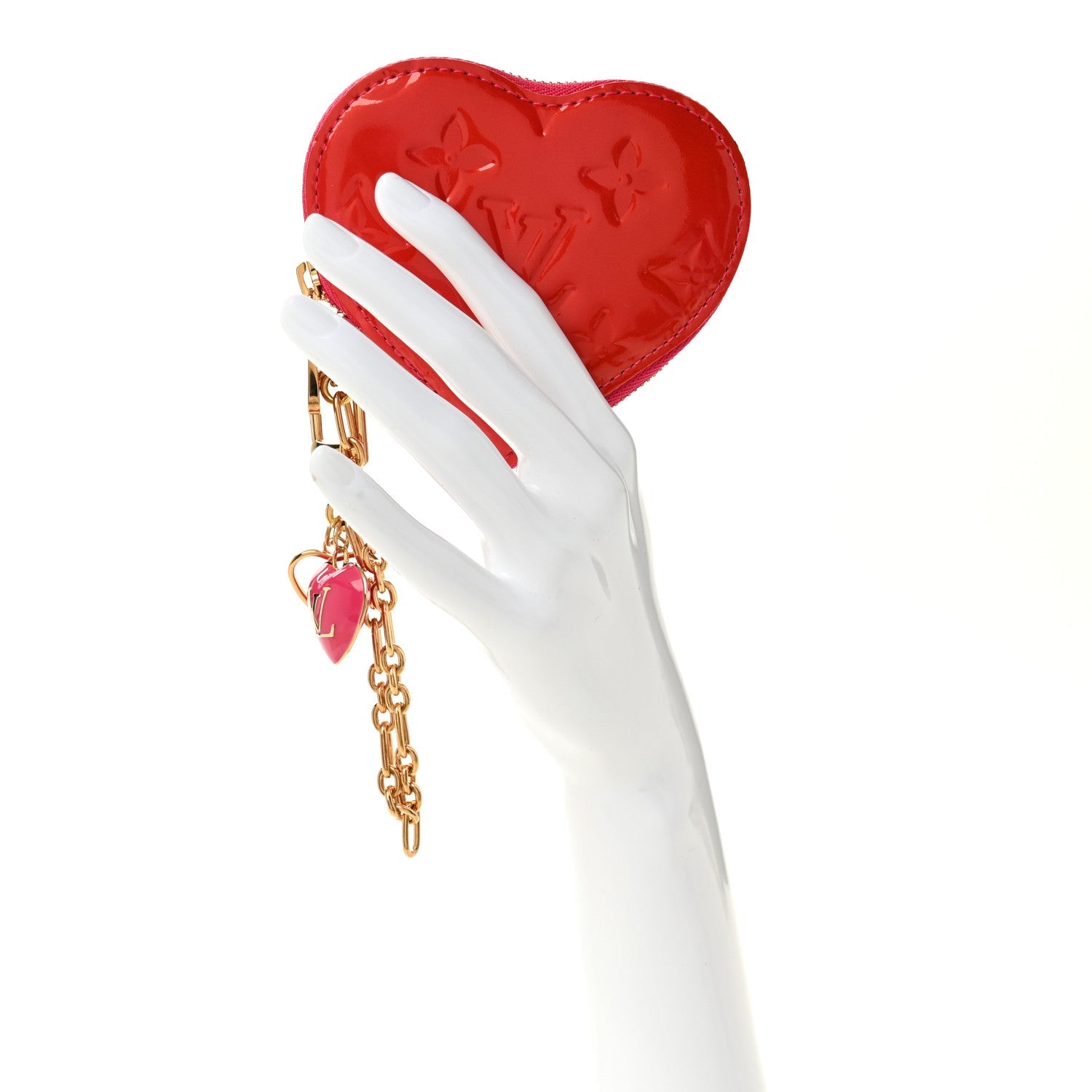 Louis Vuitton Vernis Heart Coin Purse Rose Pop