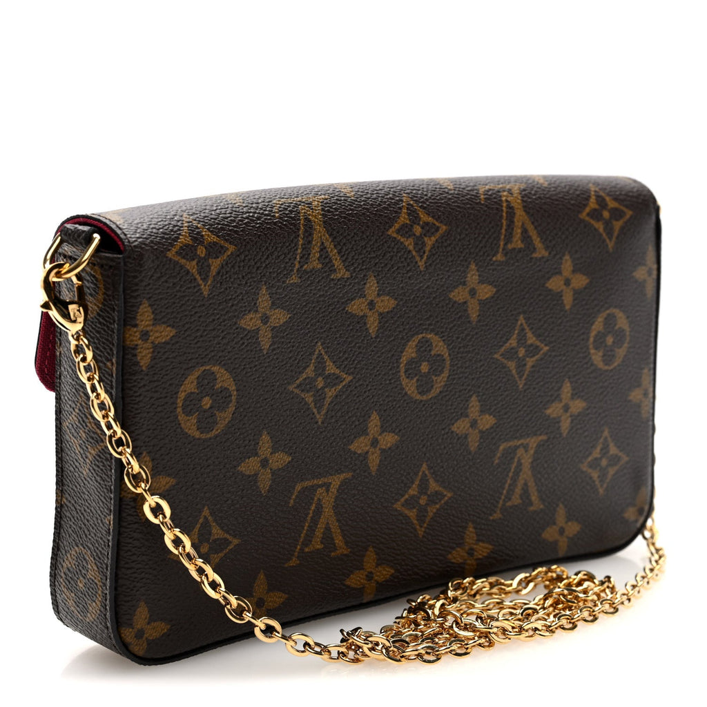 Louis Vuitton Monogram Pochette Felicie Chain Wallet Fuchsia
