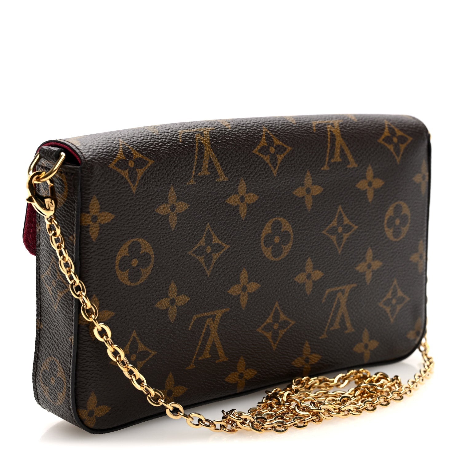 Louis Vuitton Monogram Pochette Felicie Chain Wallet Fuchsia