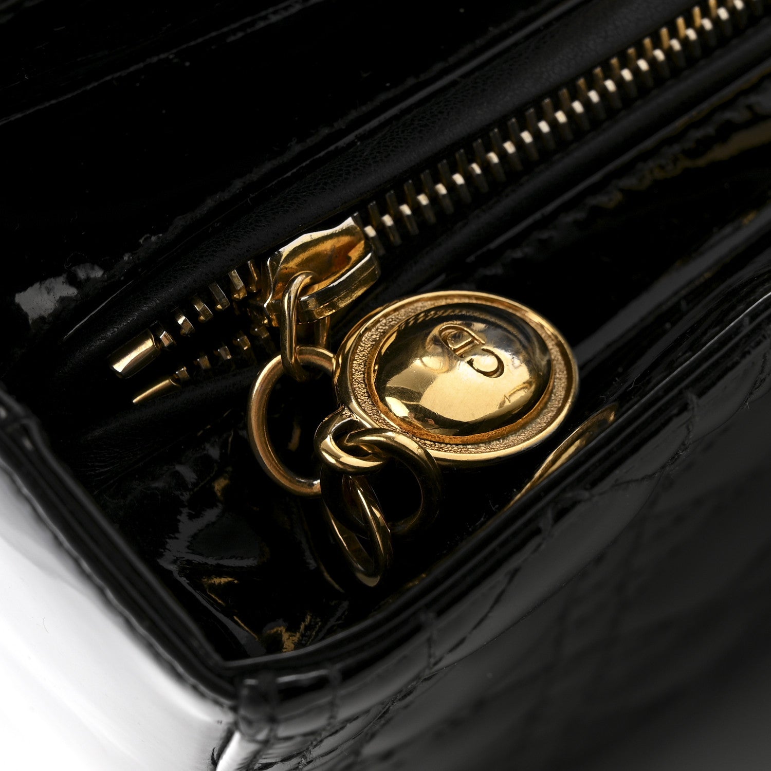 Christian Dior Patent Cannage Large Lady Dior Black