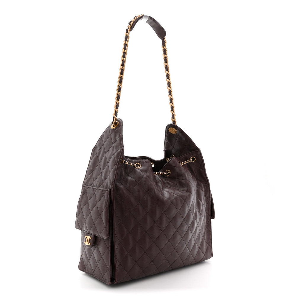 Chanel Caviar Quilted Medium Chanel 25 Handbag Dark Brown