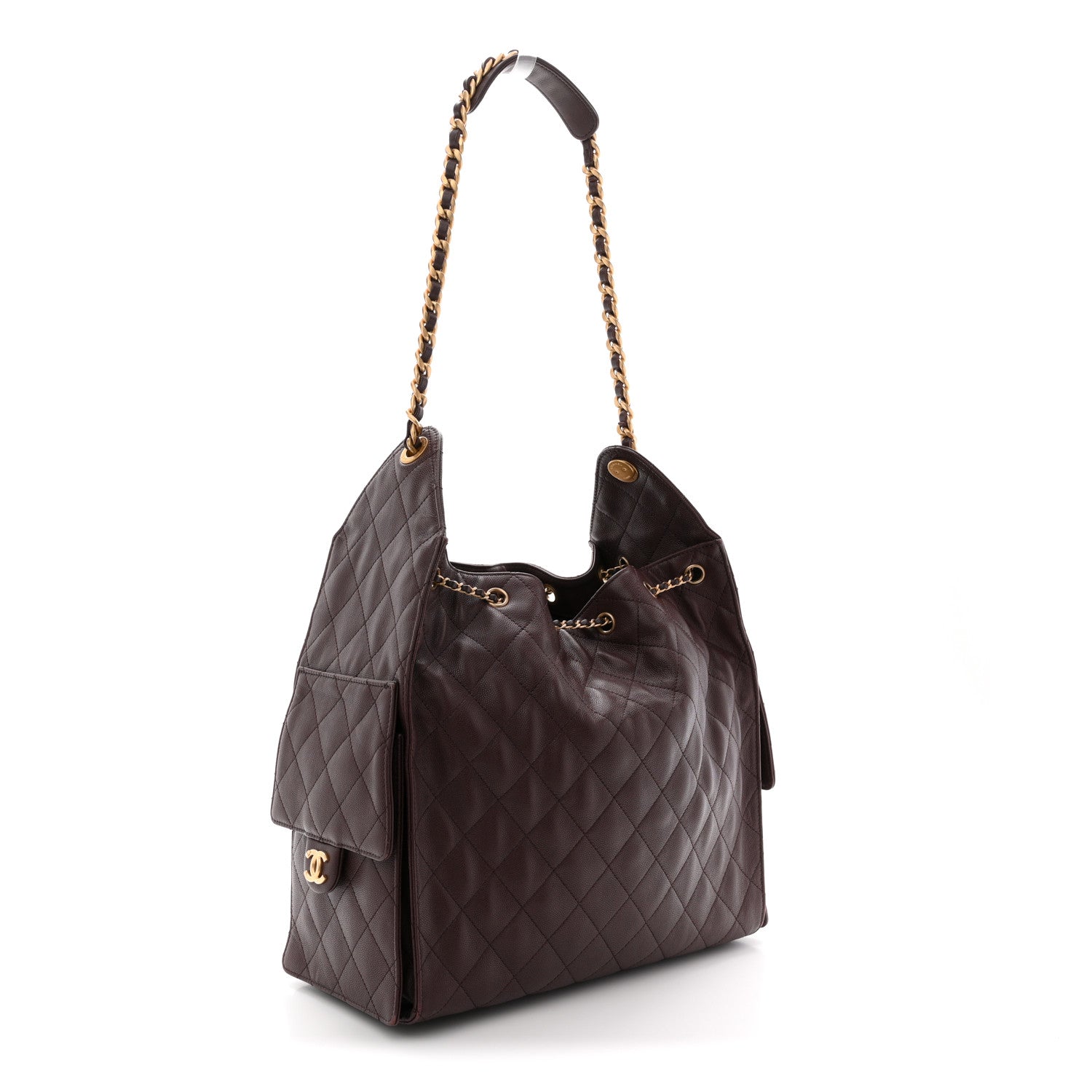 Chanel Caviar Quilted Medium Chanel 25 Handbag Dark Brown