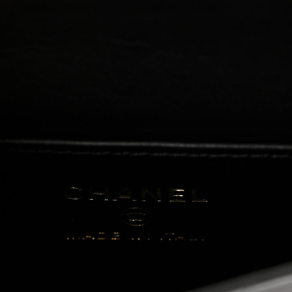 Chanel Patent Calfskin Quilted Chain Hoop Bag Black