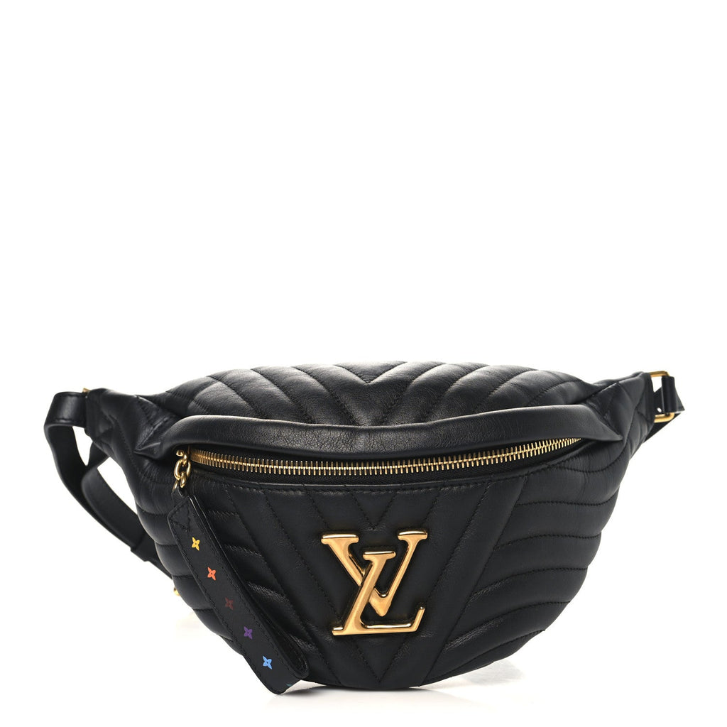 Louis Vuitton Calfskin Quilted New Wave Bumbag Black