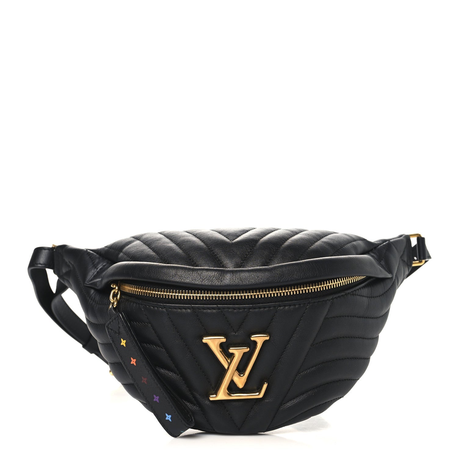 Louis Vuitton Calfskin Quilted New Wave Bumbag Black