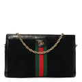 Gucci Suede Patent GG Web Medium Ophidia Chain Shoulder Bag Black