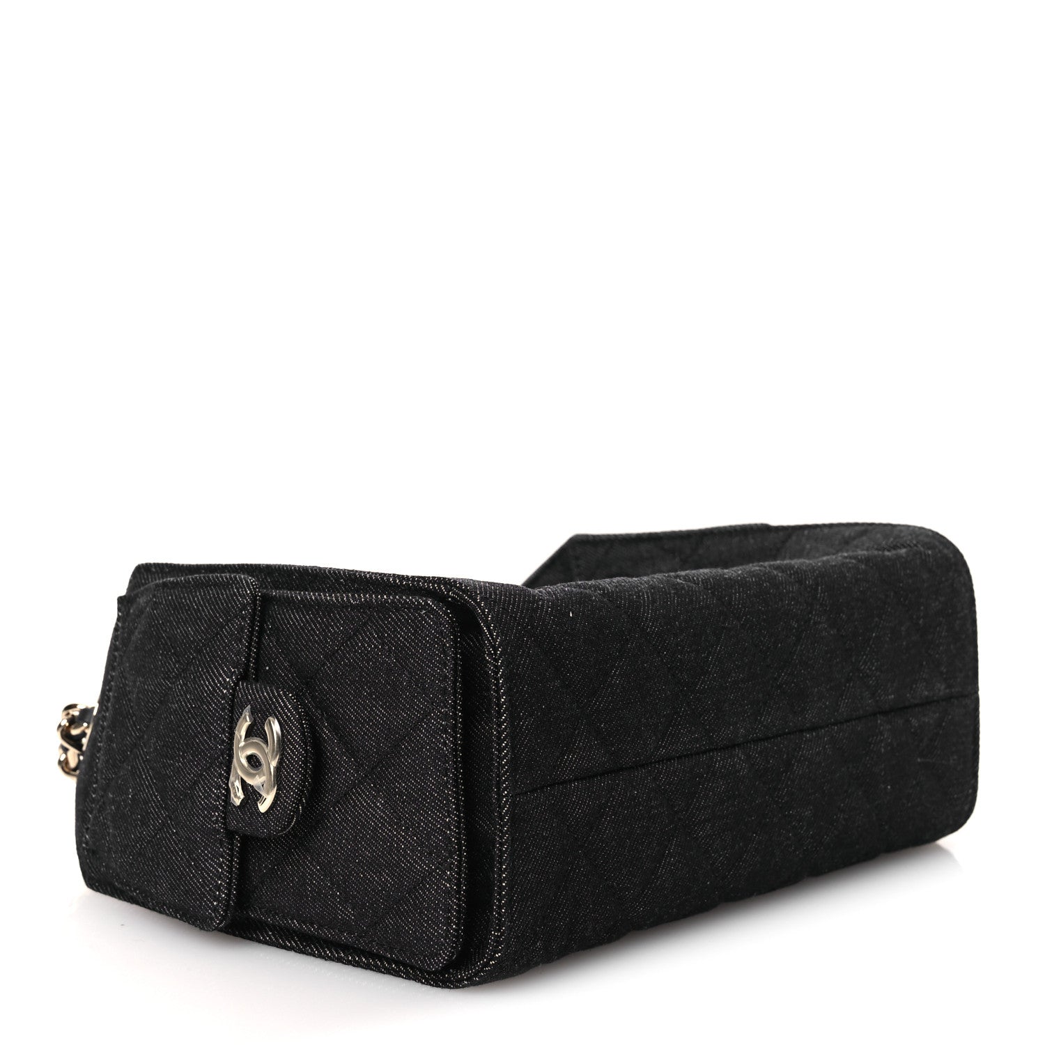 Chanel Denim Quilted Mini Chanel 25 Handbag Dark Blue
