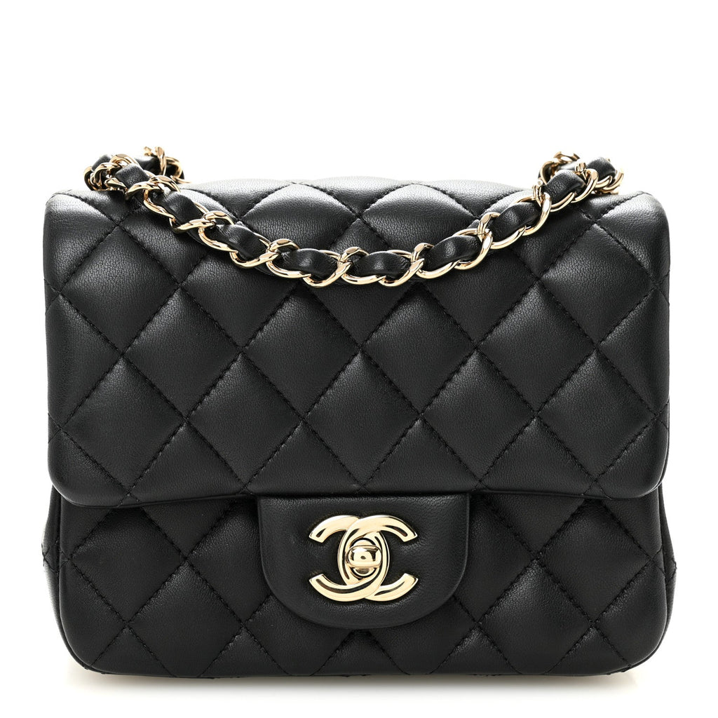 Chanel Lambskin Quilted Mini Square Flap Black