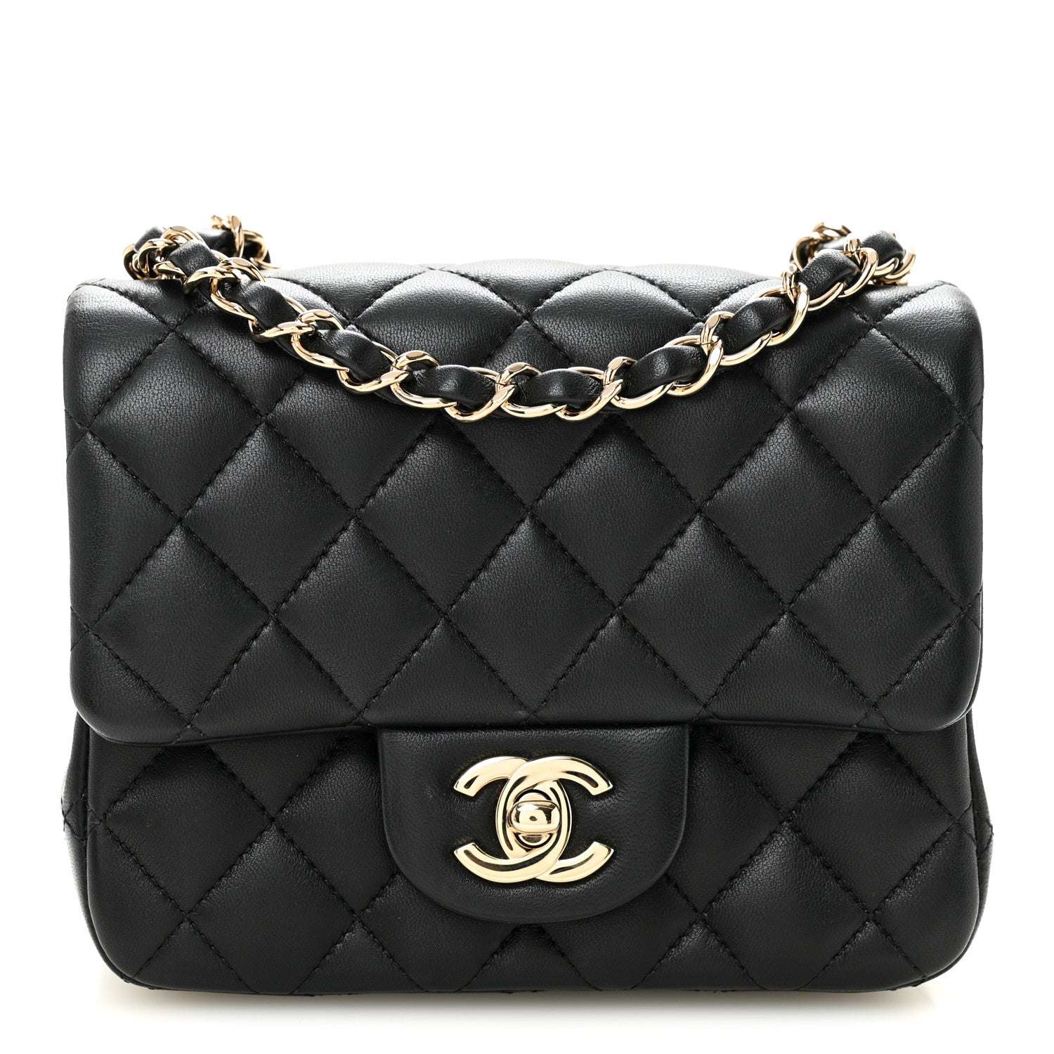 Chanel Lambskin Quilted Mini Square Flap Black