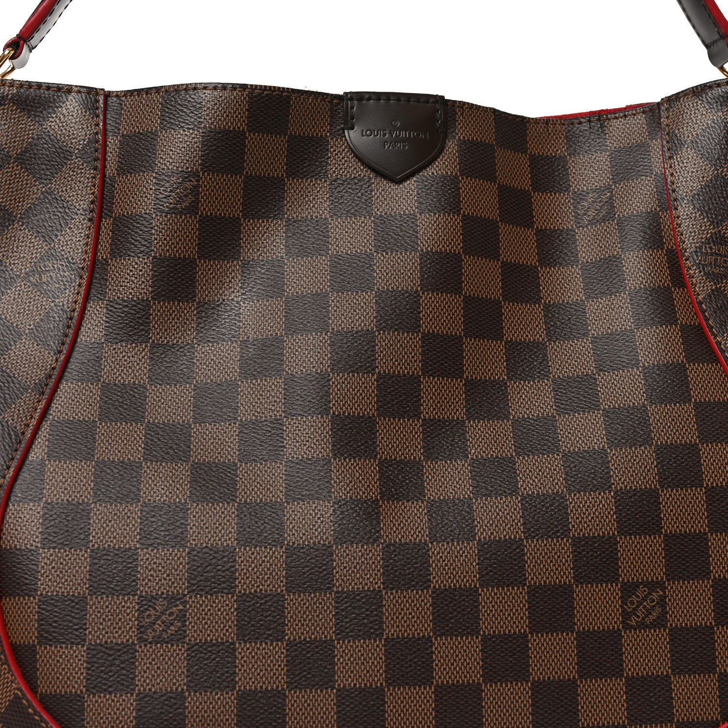 Louis Vuitton Damier Ebene Caissa Hobo Cherry