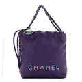 Chanel Shiny Calfskin Quilted Rainbow Mini Chanel 22 Purple