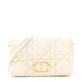 Christian Dior Calfskin Macrocannage Mini Caro Bag White