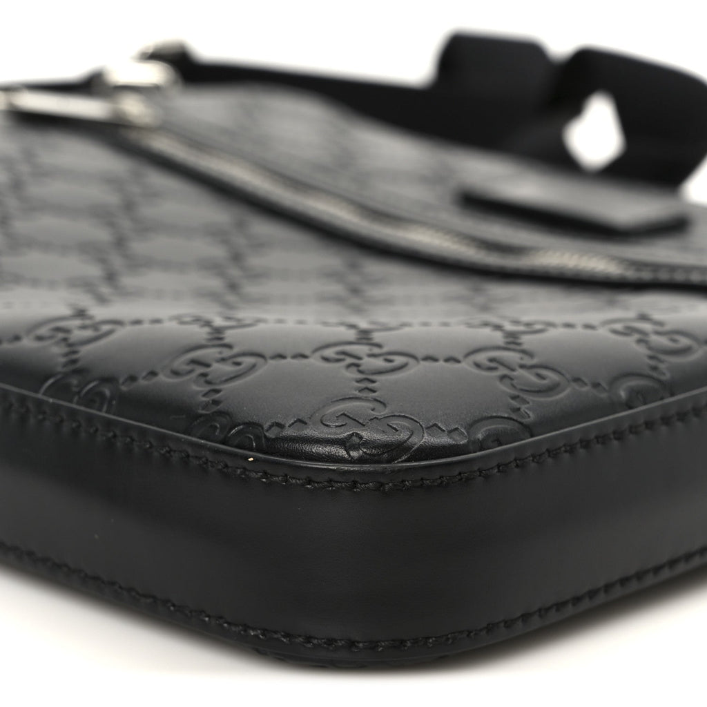 Gucci Guccissima Signature Small Messenger Bag Black
