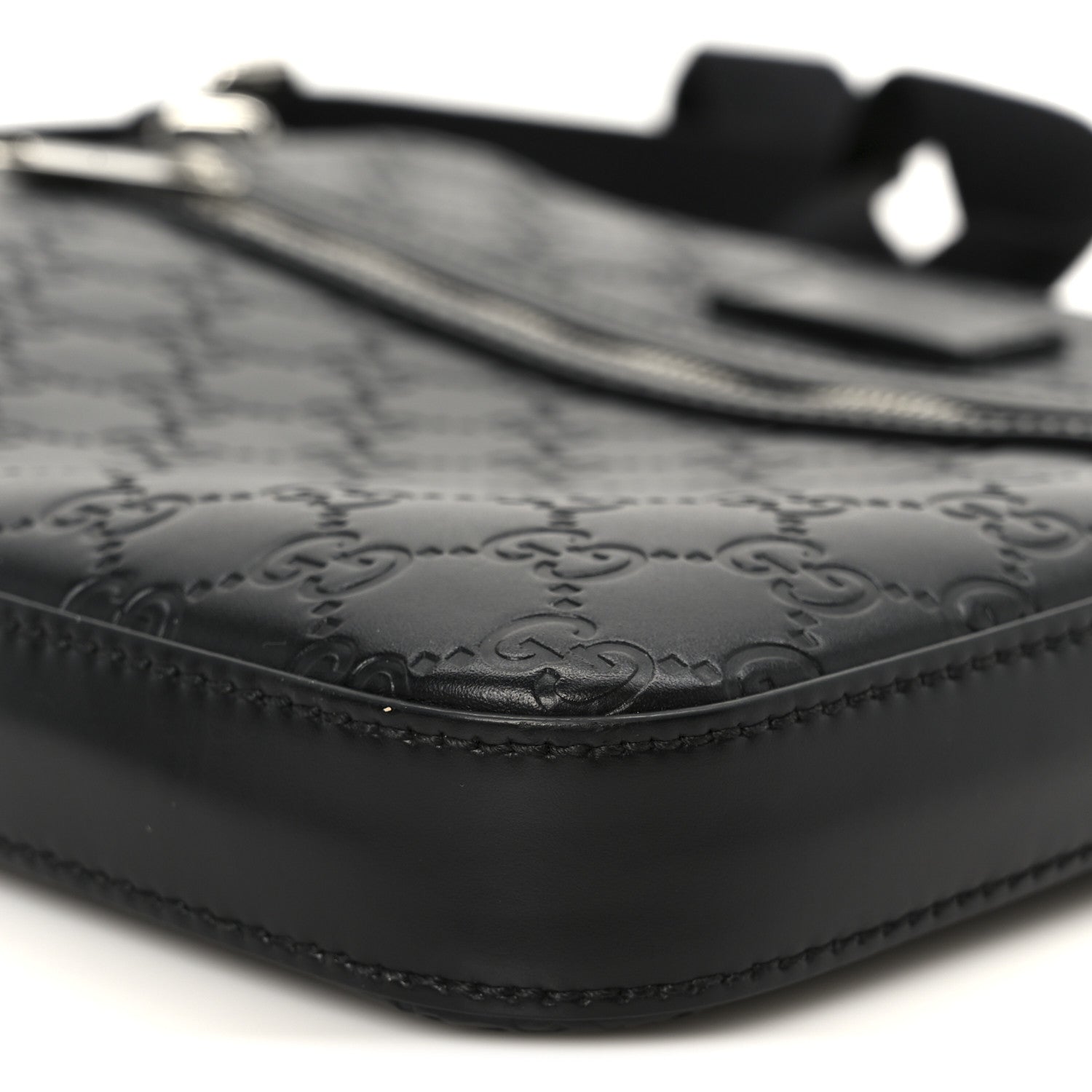 Gucci Guccissima Signature Small Messenger Bag Black