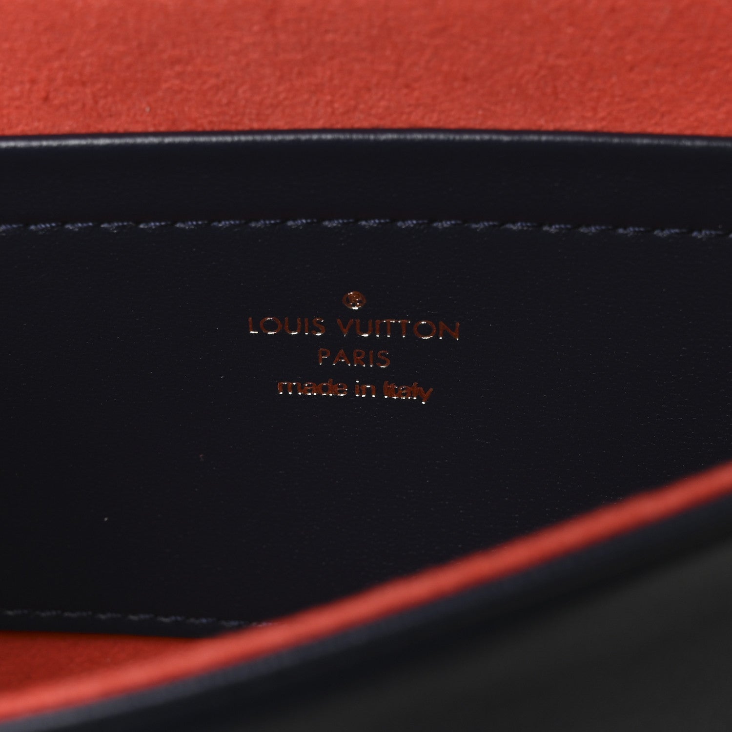 Louis Vuitton Lambskin Embossed Monogram LV Garden Pochette Coussin Navy