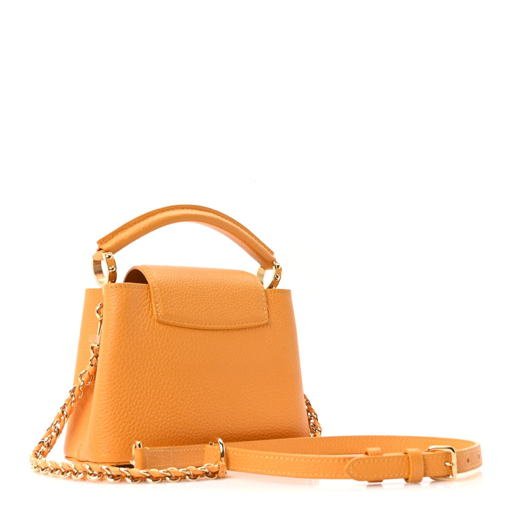 Louis Vuitton Taurillon Mini Capucines Sunbeam Yellow